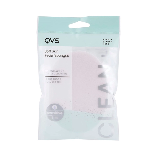 esponja para limpeza facial qvs 2 unid