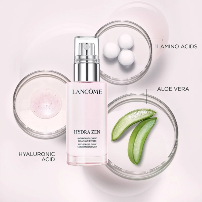 fluido facial lancome hydra zen eclat anti stress glow