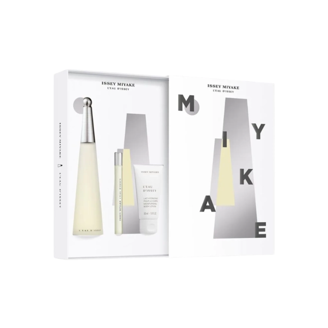 kit issey miyake leau dissey feminino eau de toilette 100 ml + body lotion 50 ml + travel size 10 ml