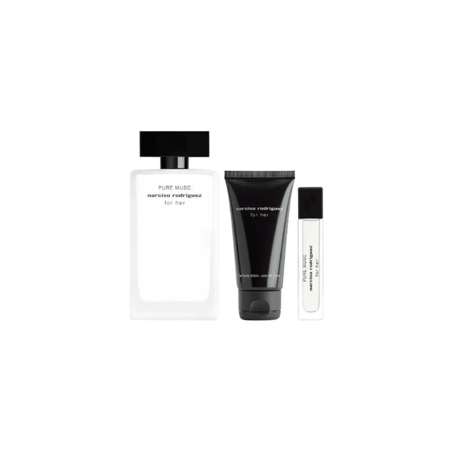 kit narciso rodriguez for her pure musc feminino eau de parfum 100 ml + body lotion 50 ml + mini 10