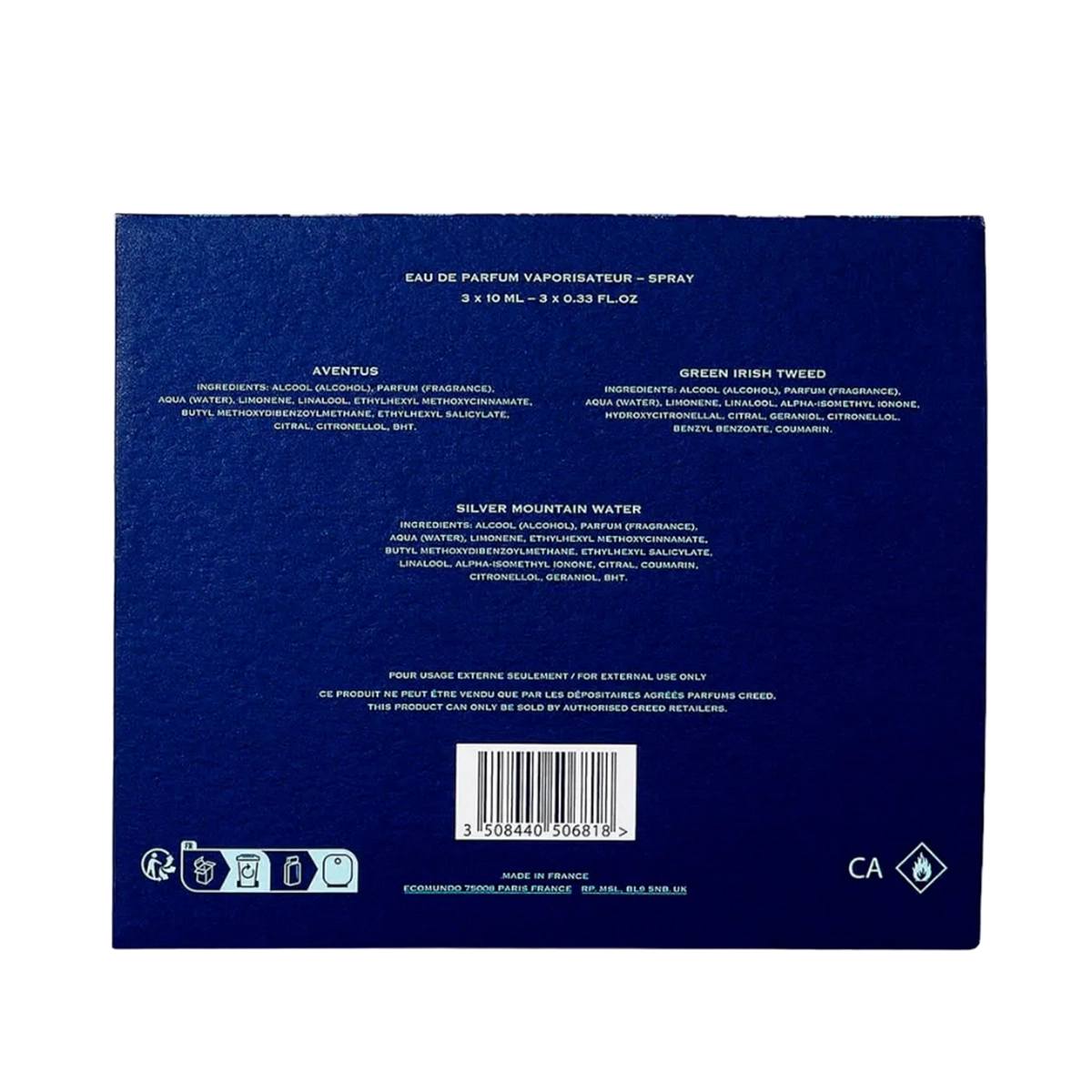 kit creed best sellection masculino travel size 3 x 10 ml kit 3
