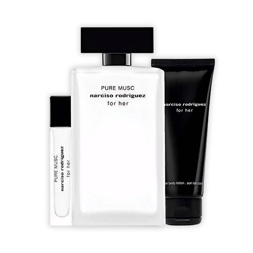 kit narciso rodriguez for her pure musc feminino eau de parfum 100 ml + body lotion 50 ml + mini 10