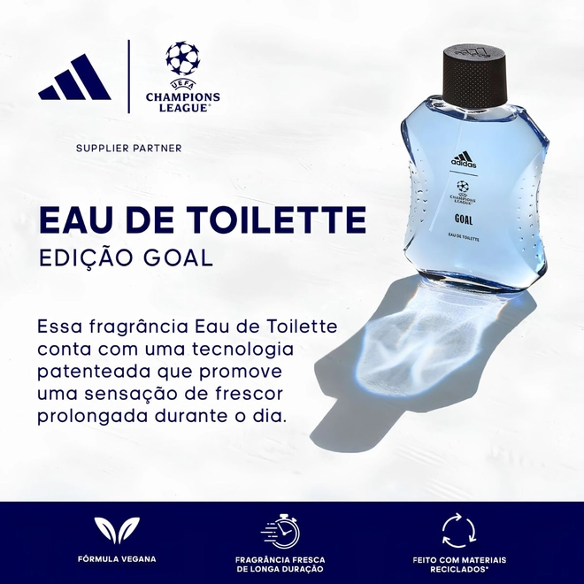 kit adidas uefa champions league goal eau de toilette 100 ml + gel de banho 250 ml