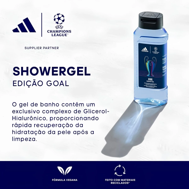 kit adidas uefa champions league goal eau de toilette 100 ml + gel de banho 250 ml