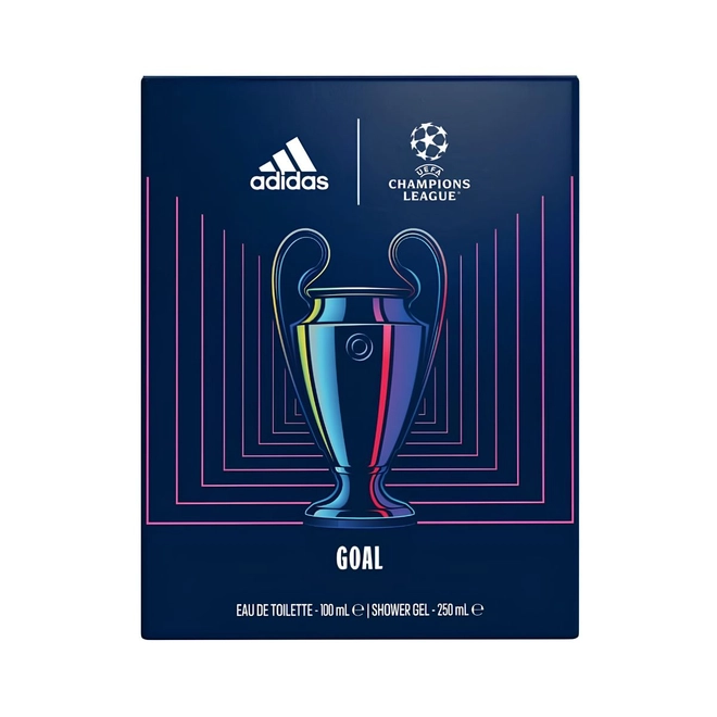 kit adidas uefa champions league goal eau de toilette 100 ml + gel de banho 250 ml