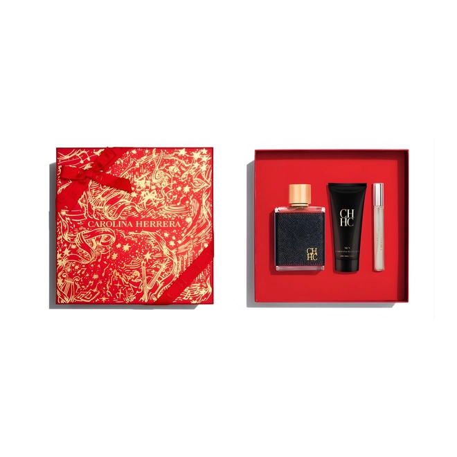 kit carolina herrera 212 ch men masculino eau de toilette 100 ml + after balm 100 ml + travel size 1