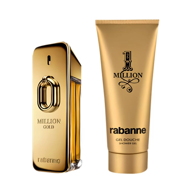kit paco rabanne million gold masculino eau de parfum 100 ml + gel de banho 100 ml