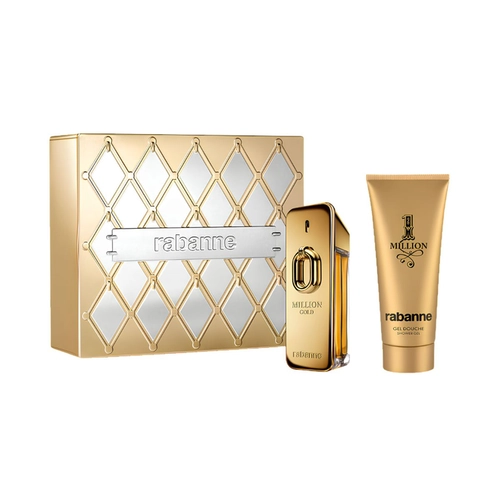 kit paco rabanne million gold masculino eau de parfum 100 ml + gel de banho 100 ml