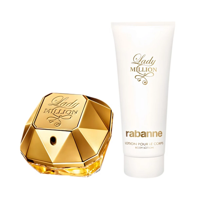 kit paco rabanne lady million feminino eau de parfum 80 ml + locao corporal 100 ml
