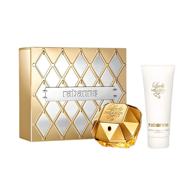 kit paco rabanne lady million feminino eau de parfum 80 ml + locao corporal 100 ml
