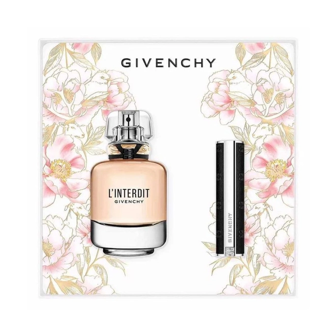 kit givenchy linterdit feminino eau de parfum 80 ml + batom le rouge