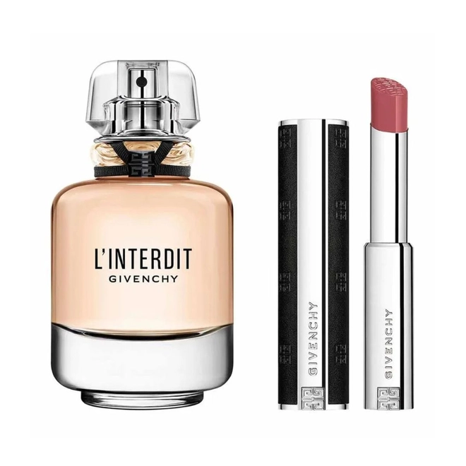kit givenchy linterdit feminino eau de parfum 80 ml + batom le rouge