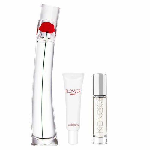 kit kenzo flower by kenzo feminino eau de parfum 100 ml + creme corpo 75 ml + mini 15 ml