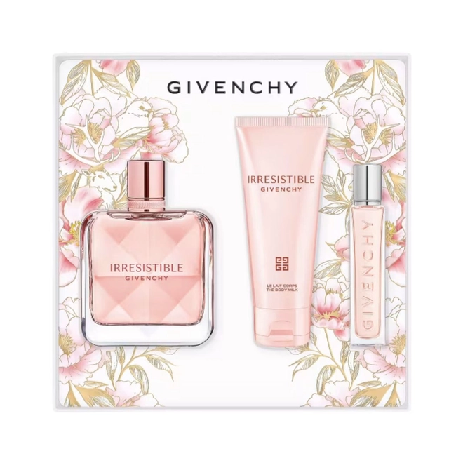 kit givenchy irresistible feminino eau de parfum 80 ml + creme corpo 75 ml + mini 12,5 ml