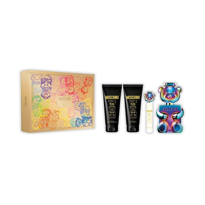 kit moschino toy 2 pearl compartilhado eau de parfum 100 ml + gel de banho 100 ml + locao 100 ml +