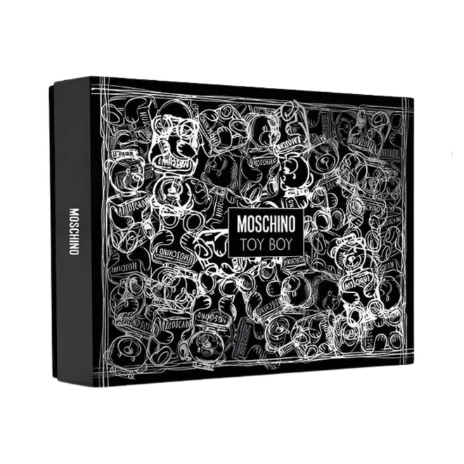 kit moschino toy boy masculino eau de parfum 100 ml + gel de banho 100 ml + pos barba 100 ml +  mini