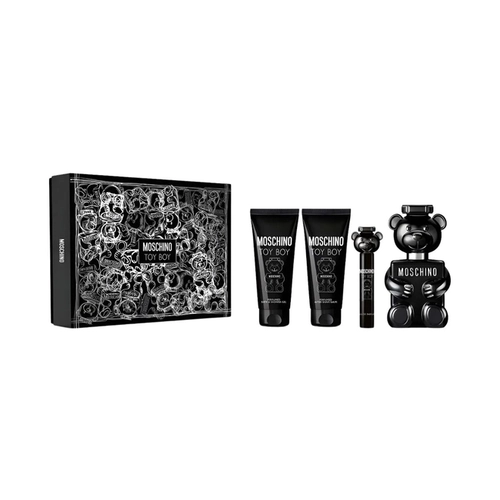 kit moschino toy boy masculino eau de parfum 100 ml + gel de banho 100 ml + pos barba 100 ml +  mini