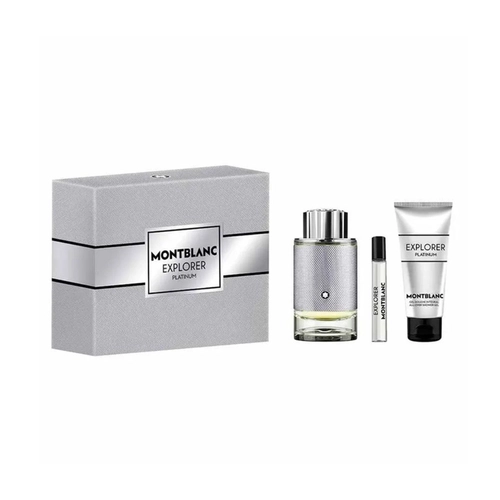 kit mont blanc explorer platinum masculino eau de parfum 100 ml + gel banho 100 g + mini 7,5 ml