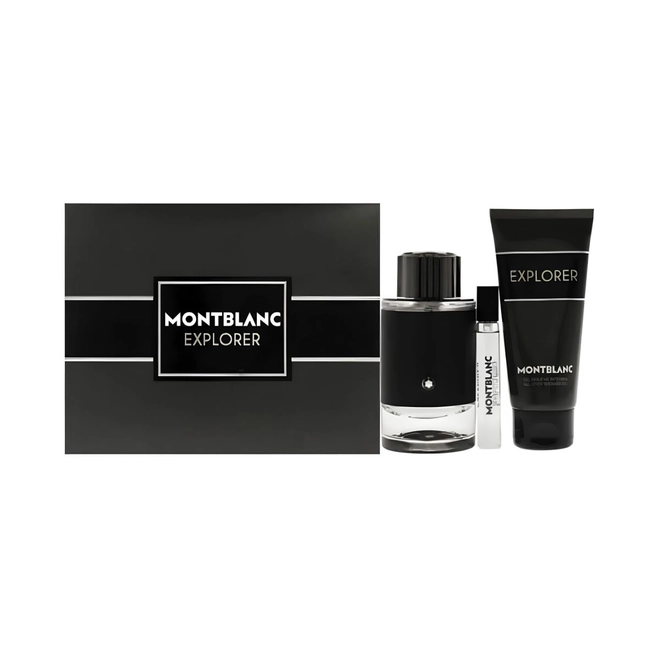kit mont blanc explorer masculino eau de parfum 100 ml + gel banho 100 g + mini 7,5 ml