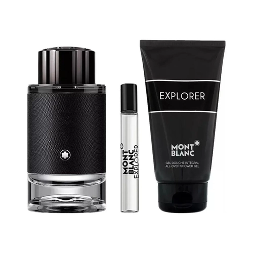 kit mont blanc explorer masculino eau de parfum 100 ml + gel banho 100 g + mini 7,5 ml