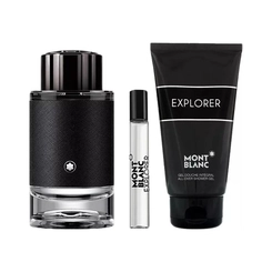 kit mont blanc explorer masculino eau de parfum 100 ml + gel banho 100 g + mini 7,5 ml
