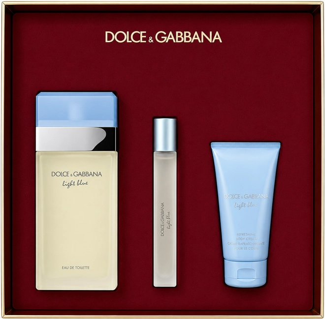 kit dolce&gabbana light blue feminino eau de toilette 100 ml + body lotion 50 ml+ travel 10 ml