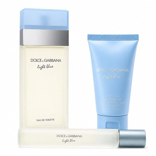 kit dolce&gabbana light blue feminino eau de toilette 100 ml + body lotion 50 ml+ travel 10 ml