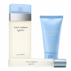 kit dolce&gabbana light blue feminino eau de toilette 100 ml + body lotion 50 ml+ travel 10 ml